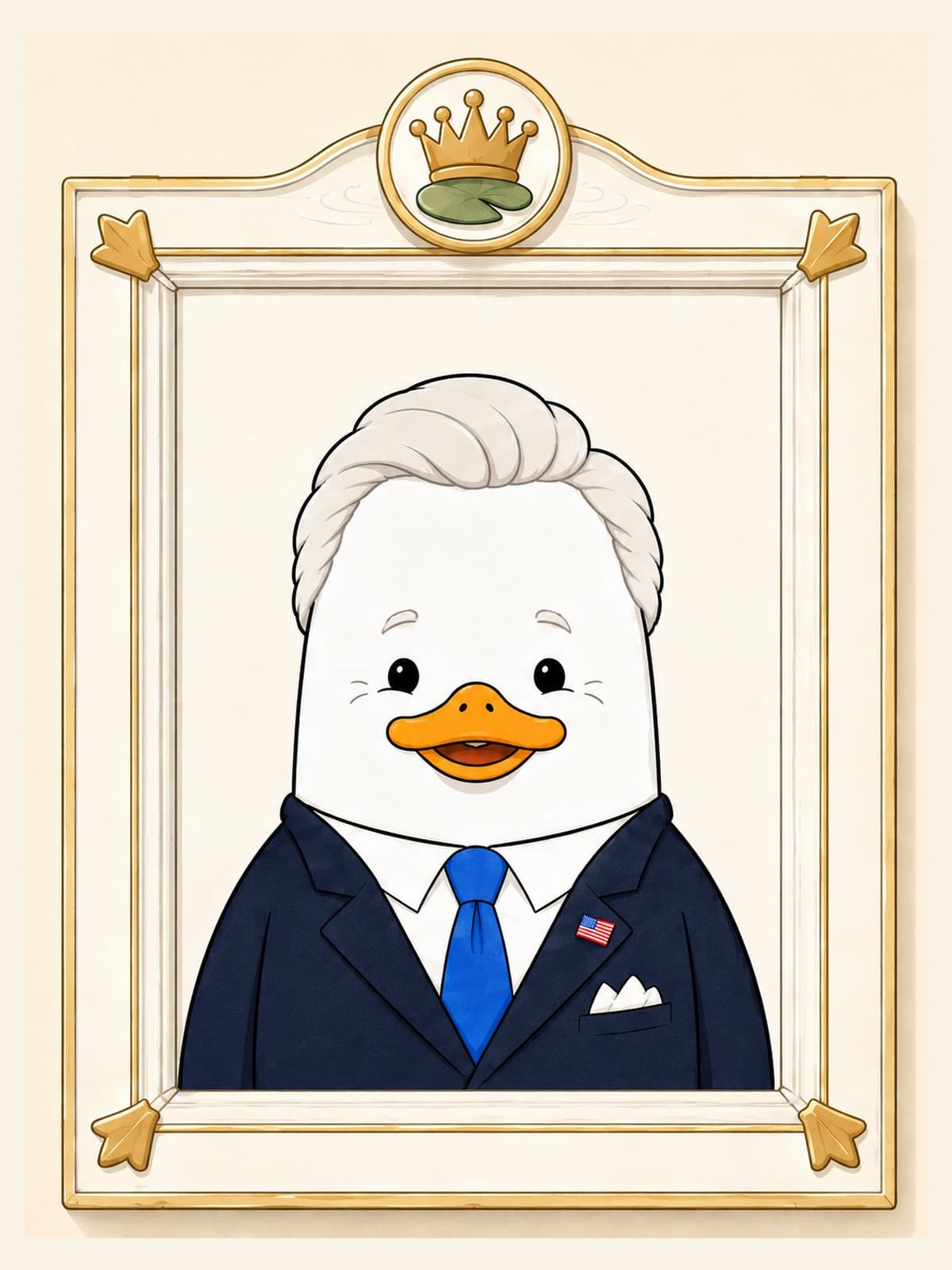 Framed portrait of Biden Duck