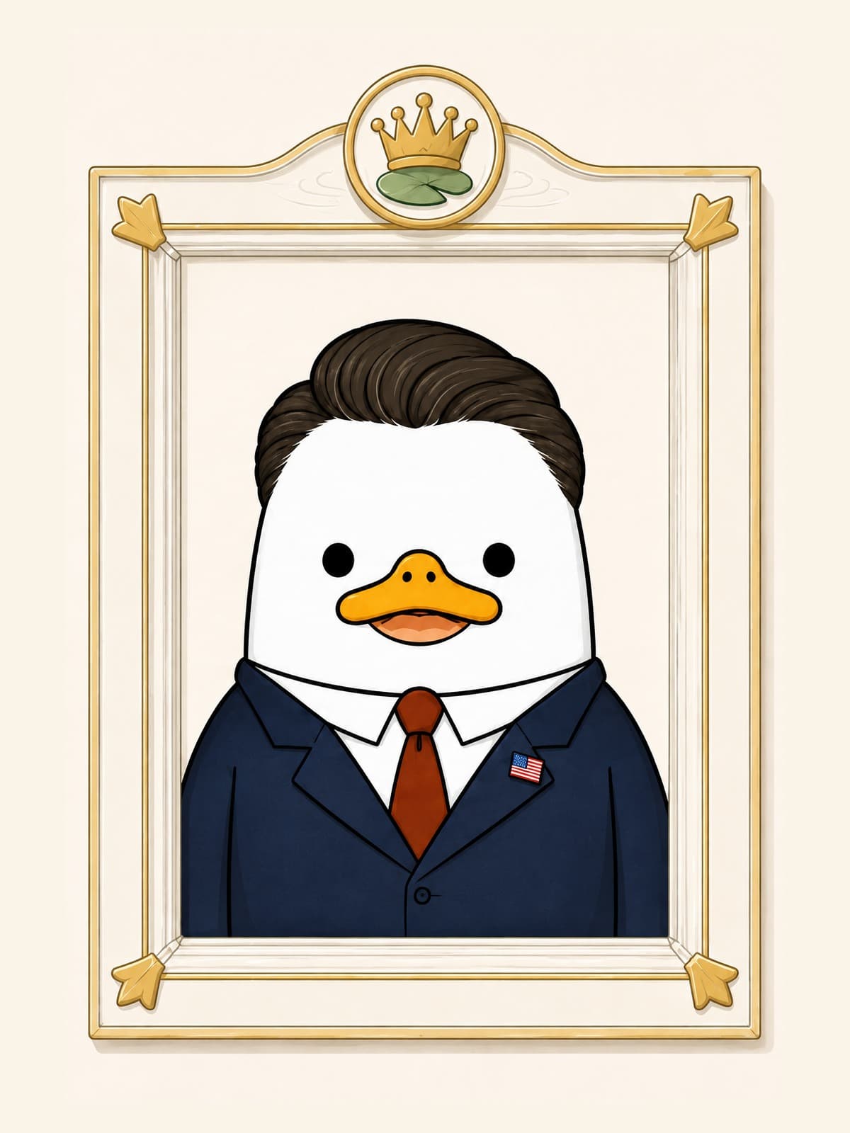 Framed portrait of Beau Pompadrake