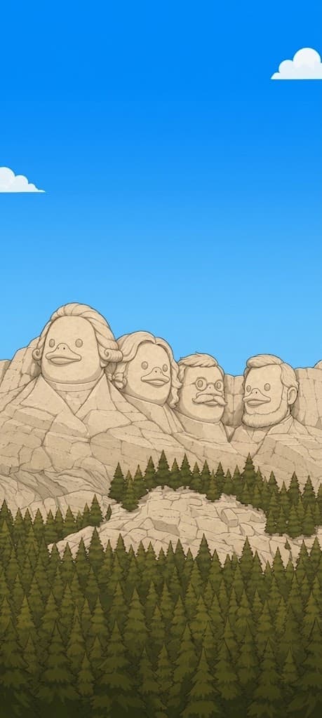Mount Rushmore carved with four duck presidents. The race for President Duck begins. Outsmart your rivals, control the vote, take the pond. Kickstarter coming soon.