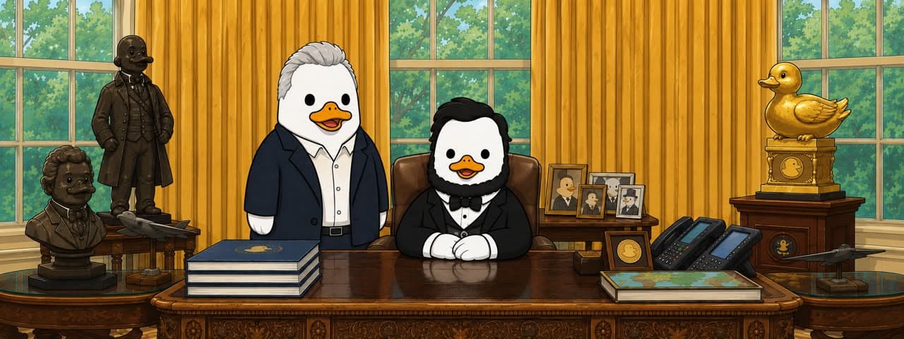 President Duck seated in office