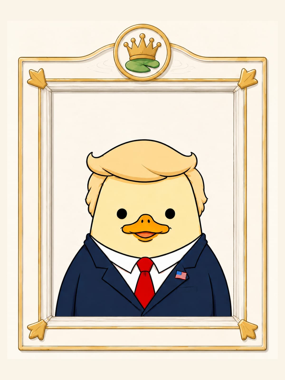 Framed portrait of Trump Duck